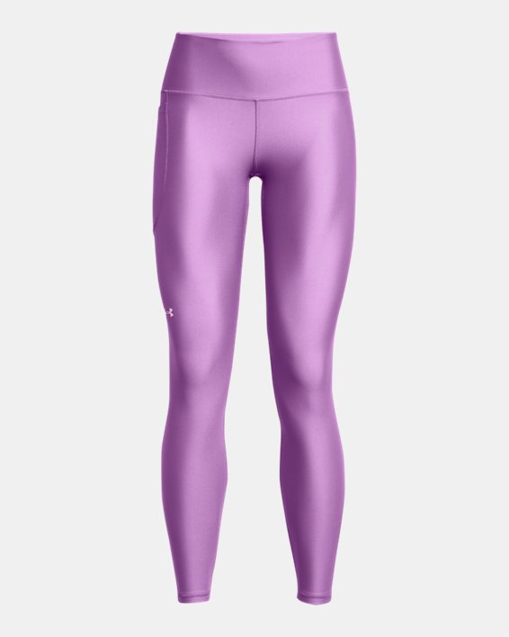 Women's HeatGear® No-Slip Waistband Full-Length Leggings, Purple, pdpMainDesktop image number 4